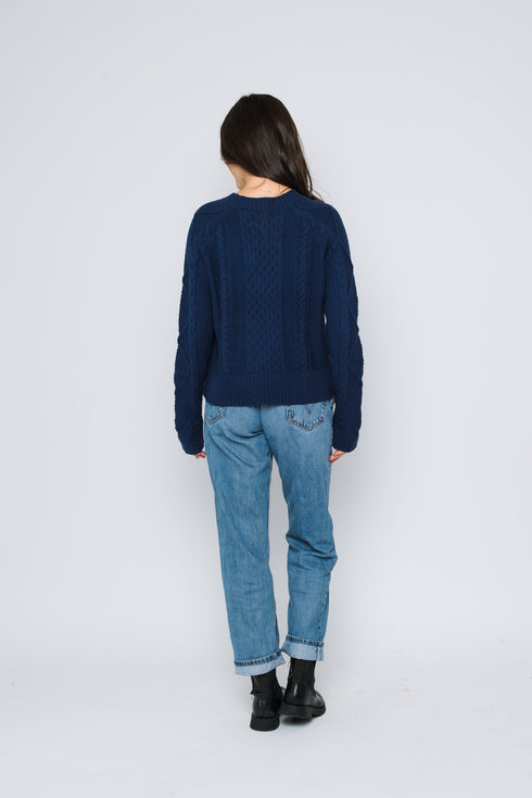 Willa-Cabled Raglan Pullover